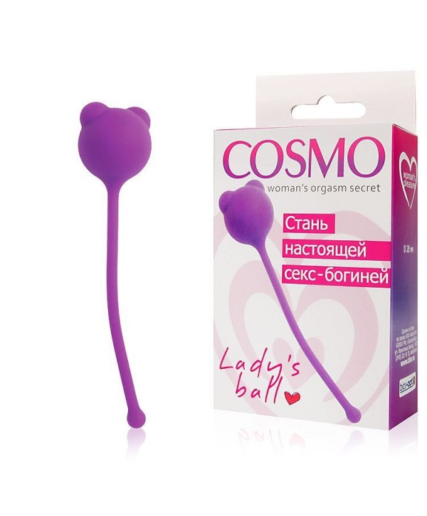 Фиолетовый вагинальный шарик с ушками Cosmo