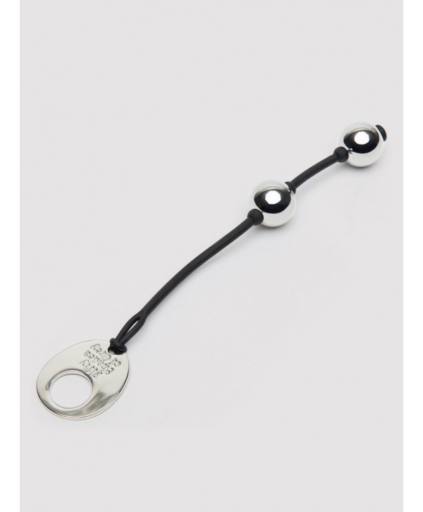 Серебристые шарики Inner Goddess Mini Silver Pleasure Balls 85g на черном силиконовом шнурке