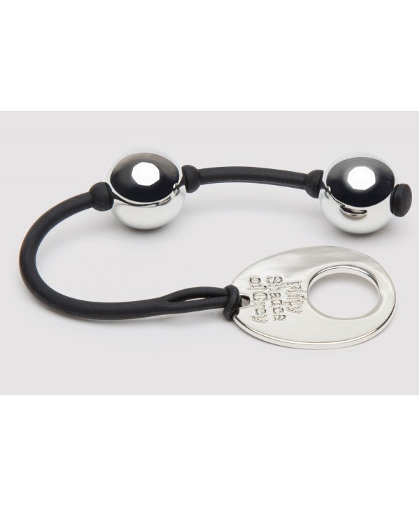 Серебристые шарики Inner Goddess Mini Silver Pleasure Balls 85g на черном силиконовом шнурке