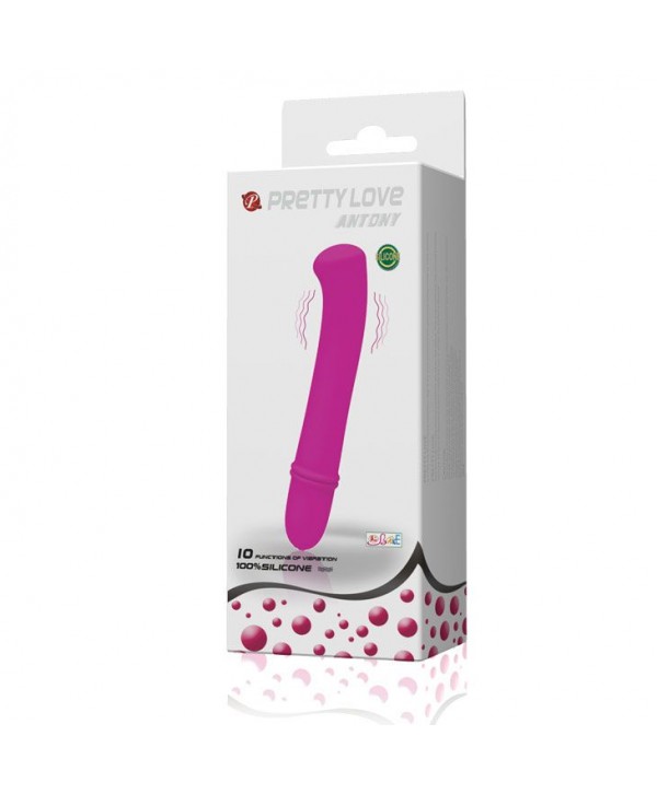Фиолетовый вибратор Pretty Love Antony - 11,7 см.