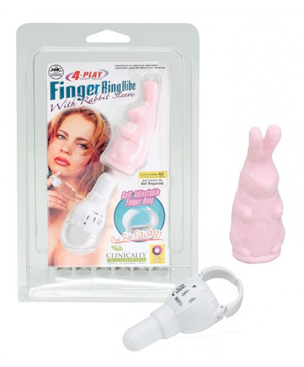 Розовый виброзайчик 4PLAY FINGER RING VIBE RABBIT PINK