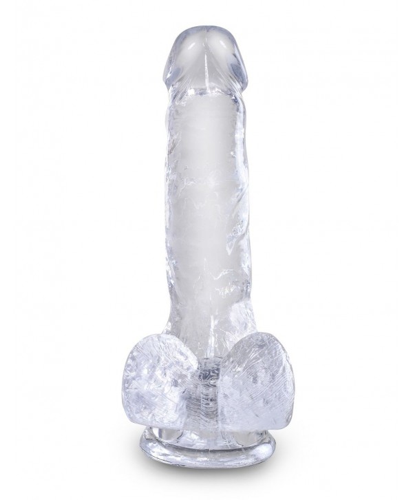 Прозрачный фаллоимитатор King Cock Clear 6  Cock with Balls - 17,8 см.