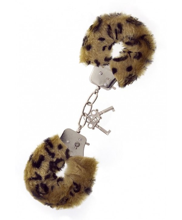 Леопардовые наручники METAL HANDCUFF WITH PLUSH LEOPARD