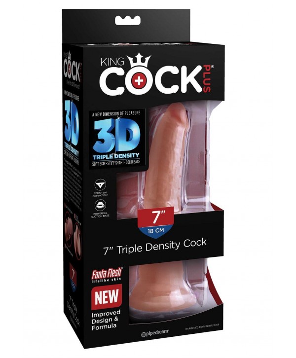 Кофейный фаллоимитатор на присоске 7  Triple Density Cock - 21 см.