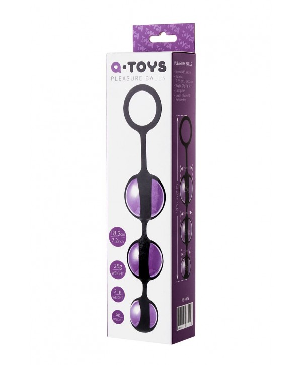 Фиолетово-черные тройные вагинальные шарики TOYFA A-toys