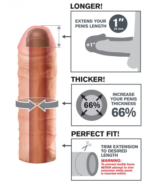 Реалистичная насадка Mega 1 Extension - 17 см.