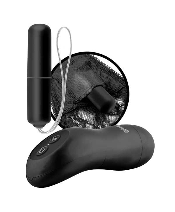 Трусики с силиконовым вибратором Limited Edition Black размера Plus Size