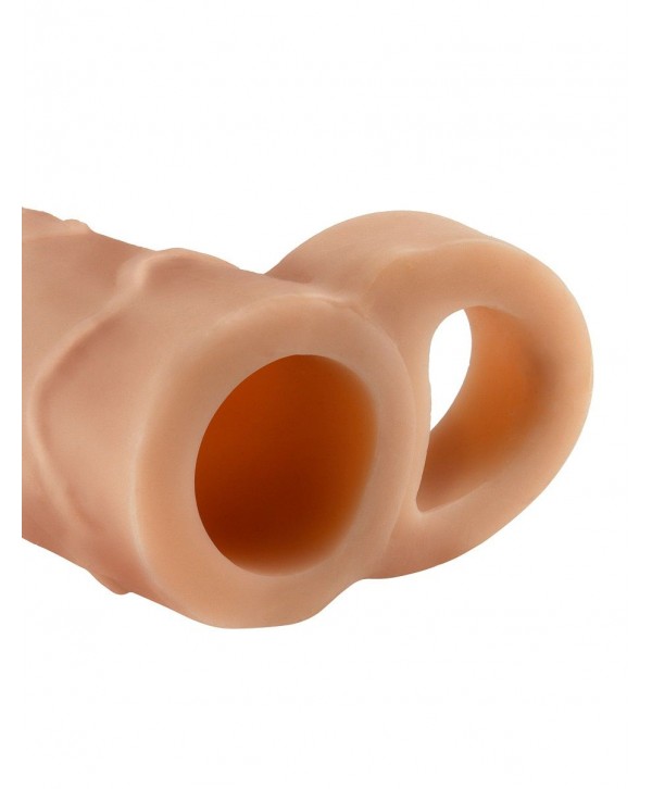 Телесная насадка с кольцом Perfect 2  Extension with Ball Strap - 19 см.