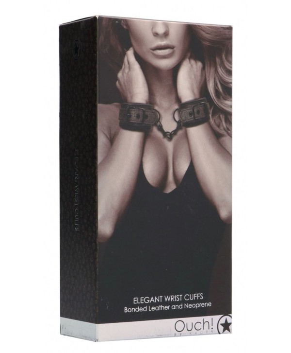 Серые наручники Elegant Hand Cuffs на карабинах