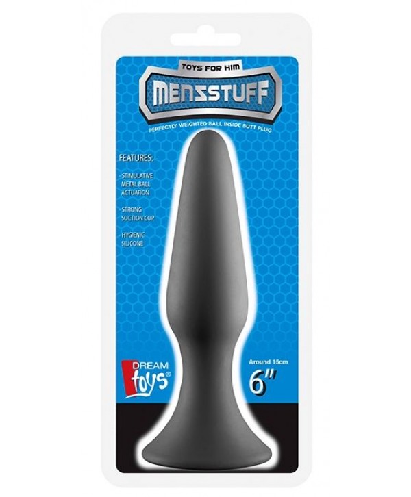 Серая анальная пробка METAL BALL BUTT PLUG - 15 см.