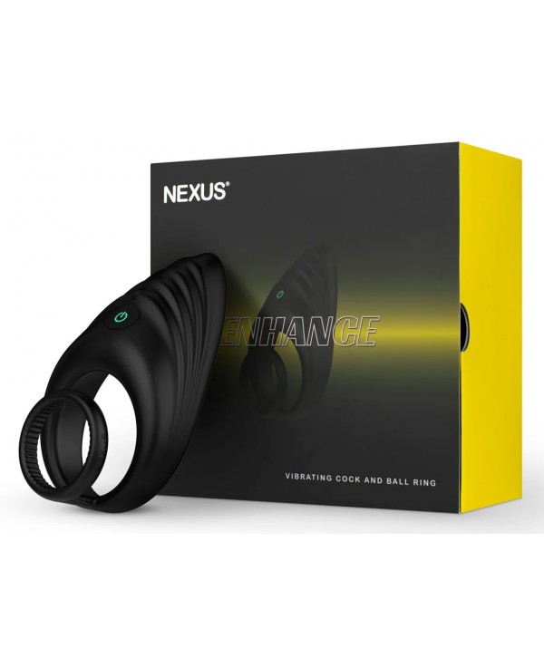 Черное эрекционное виброкольцо Nexus Enhance