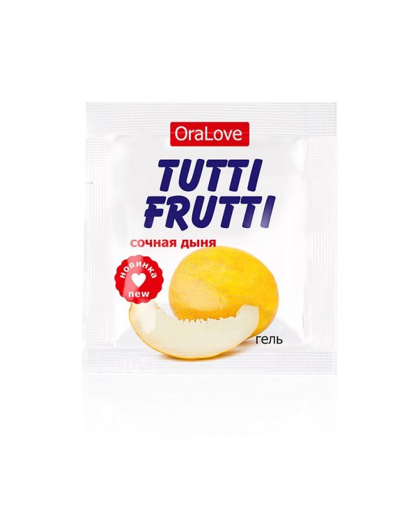 Саше гель-смазки Tutti-frutti со вкусом сочной дыни - 4 гр.