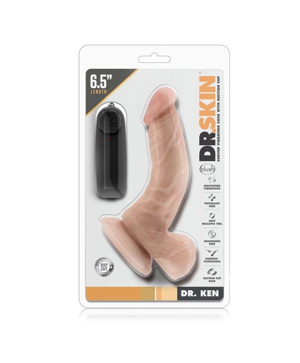 Телесный вибратор Dr. Ken - 16,5 см.