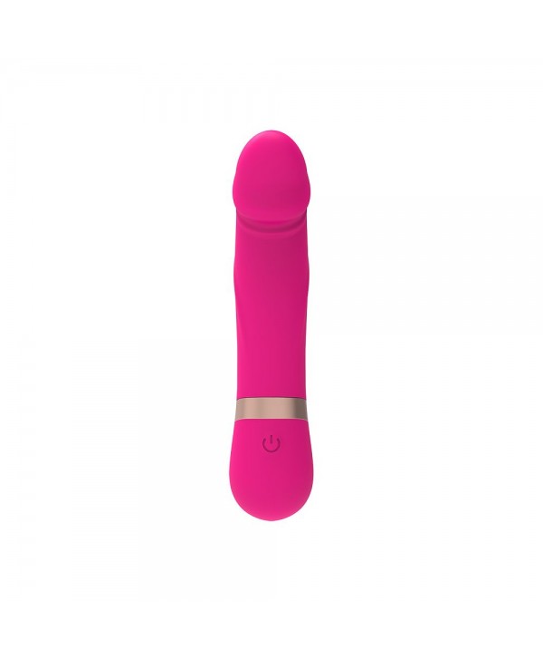 Розовый мини-вибратор с загнутой головкой Dildo Vibe - 11,7 см.