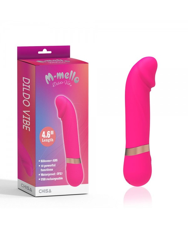 Розовый мини-вибратор с загнутой головкой Dildo Vibe - 11,7 см.