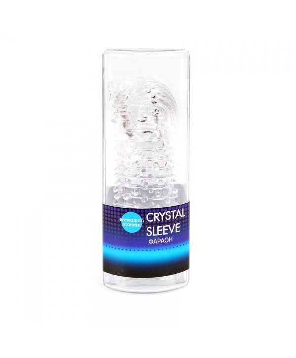 Закрытая прозрачная насадка на пенис Crystal Sleeve Faraon - 13,5 см.