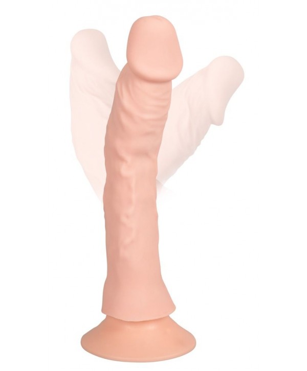 Телесный вибратор на присоске с пультом ДУ Bendable RC Vibrator - 21,5 см.