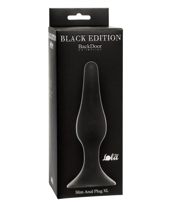 Чёрная анальная пробка Slim Anal Plug XL - 15,5 см.