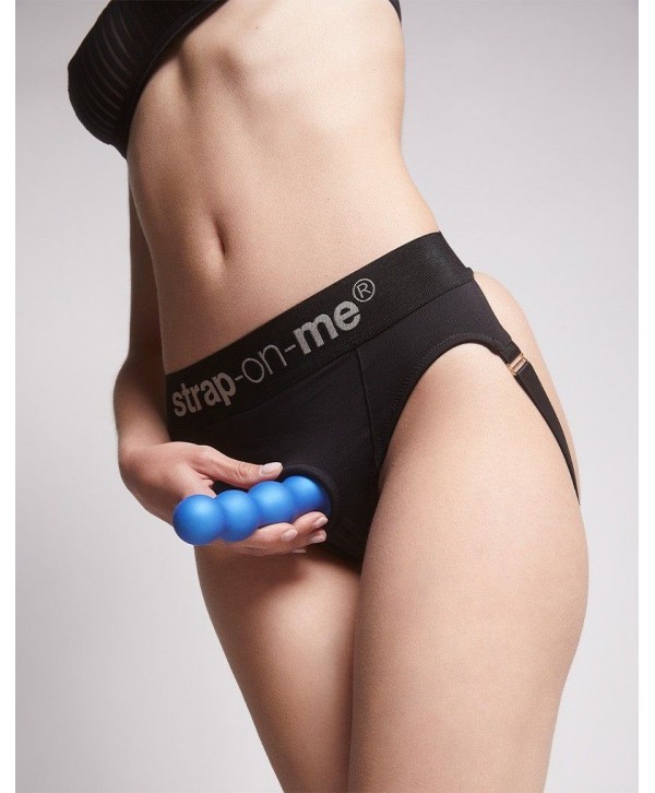 Голубая насадка Strap-On-Me Dildo Plug Balls size L