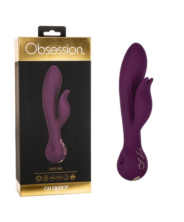 Фиолетовый вибратор-кролик Desire - 22,25 см.