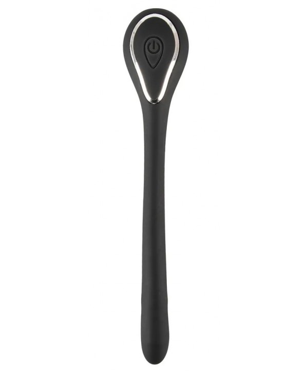 Черный гибкий уретральный стимулятор с вибрацией Vibrating Bendable Dilator - 13,5 см.