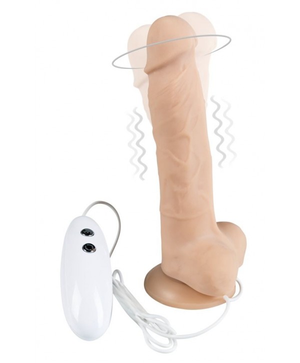 Телесный вибратор-ротатор на присоске Cesar Vibrator   Rotator - 17,5 см.