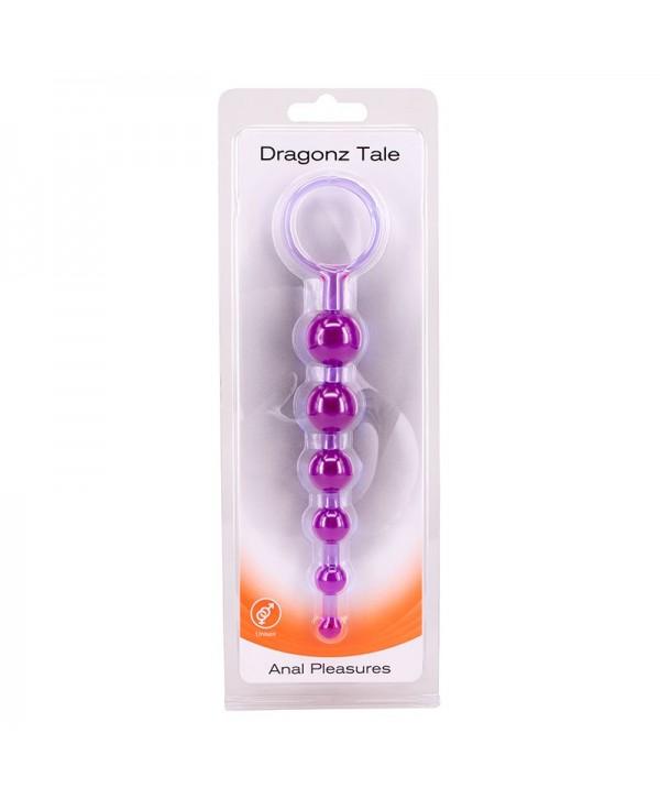 Фиолетовая анальная цепочка DRAGONZ TALE ANAL - 20 см.