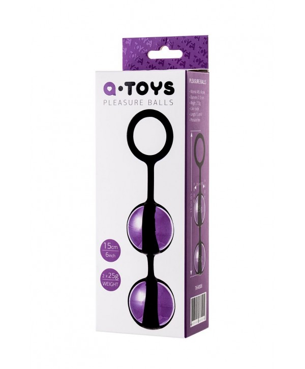 Фиолетово-чёрные вагинальные шарики TOYFA A-toys