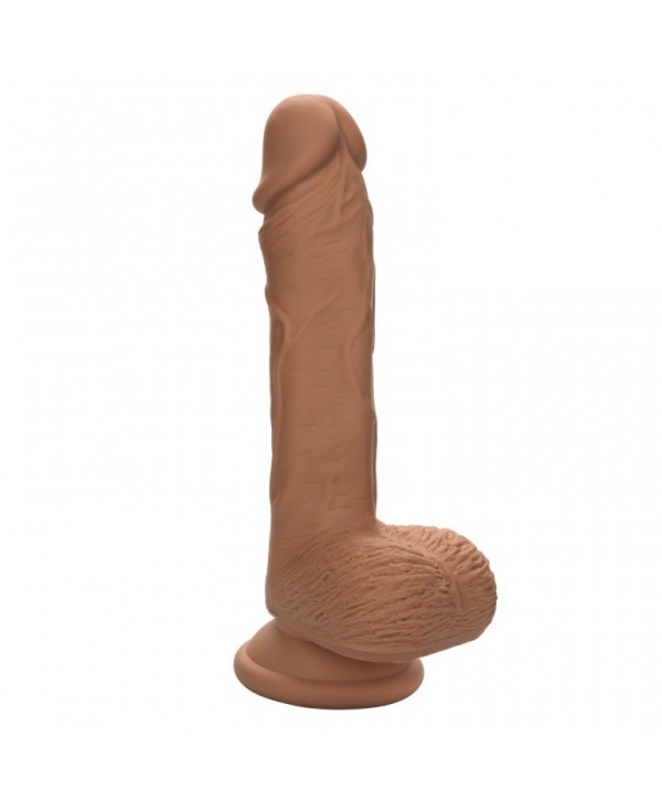Коричневый фаллоимитатор Dual Density Silicone Studs - 17,75 см.