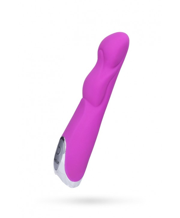 Ярко-розовый вибратор Dolce Leo - 16,5 см.