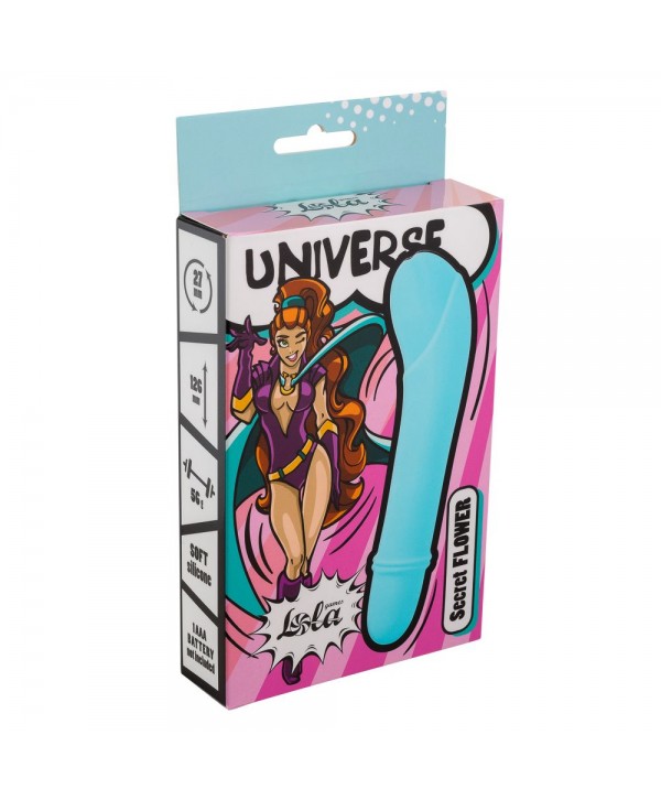 Голубой мини-вибратор Universe Secret Flower - 12,6 см.