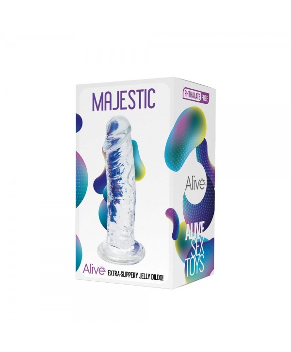Прозрачный фаллоимитатор на присоске Majestic Jelly Dildo - 14,7 см.