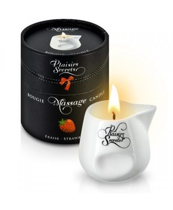 Массажная свеча с ароматом клубники Bougie de Massage Gourmande Fraise - 80 мл.