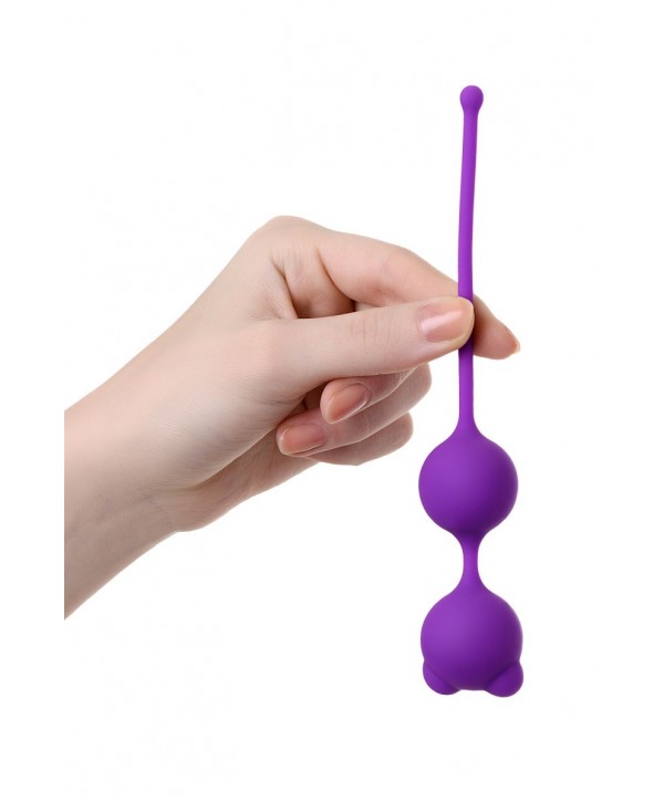 Фиолетовые вагинальные шарики A-Toys с ушками