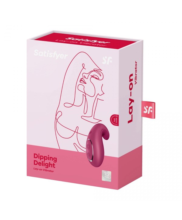Малиновый клиторальный вибромассажер Dipping Delight