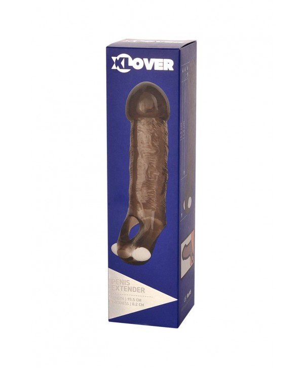 Закрытая дымчатая насадка Toyfa XLover с подхватом - 15,5 см.