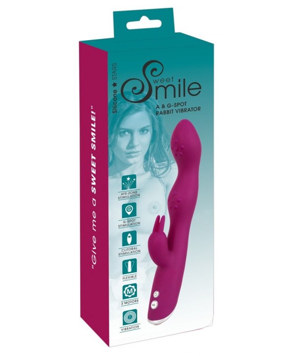 Фиолетовый вибратор A   G-Spot Rabbit Vibrator для стимуляции зон G и A - 23,6 см.