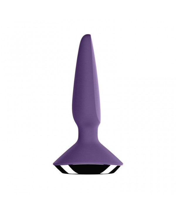 Фиолетовая анальная пробка с вибрацией Satisfyer Plug-ilicious 1 - 13,5 см.