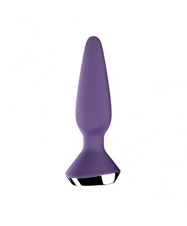 Фиолетовая анальная пробка с вибрацией Satisfyer Plug-ilicious 1 - 13,5 см.