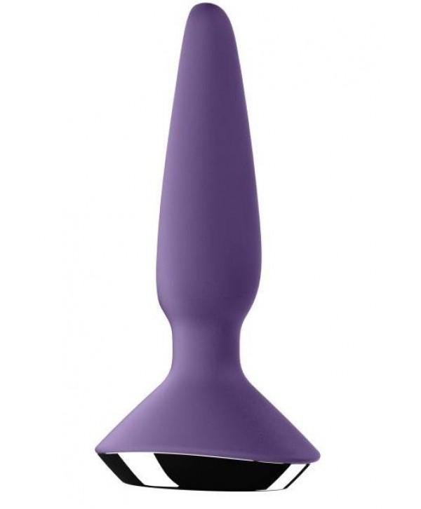 Фиолетовая анальная пробка с вибрацией Satisfyer Plug-ilicious 1 - 13,5 см.
