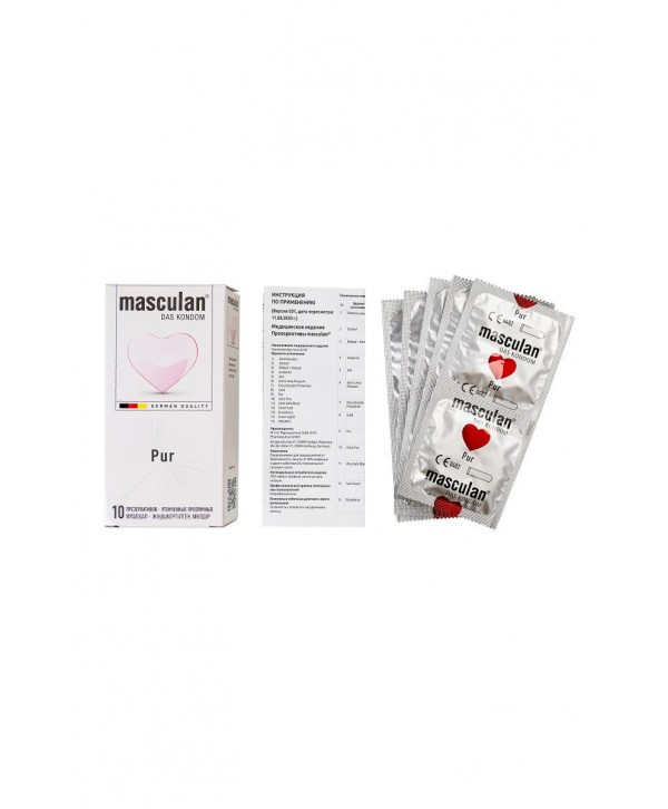 Супертонкие презервативы Masculan Pur - 10 шт.