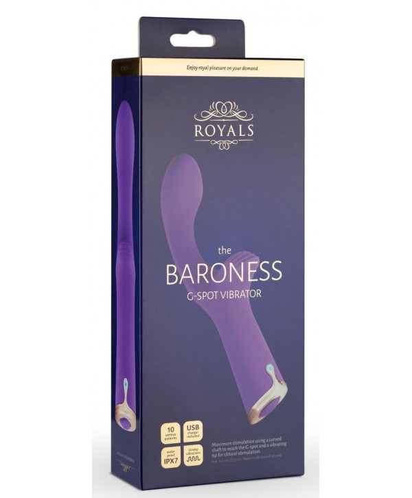 Фиолетовый вибратор The Baroness G-spot Vibrator - 19,5 см.
