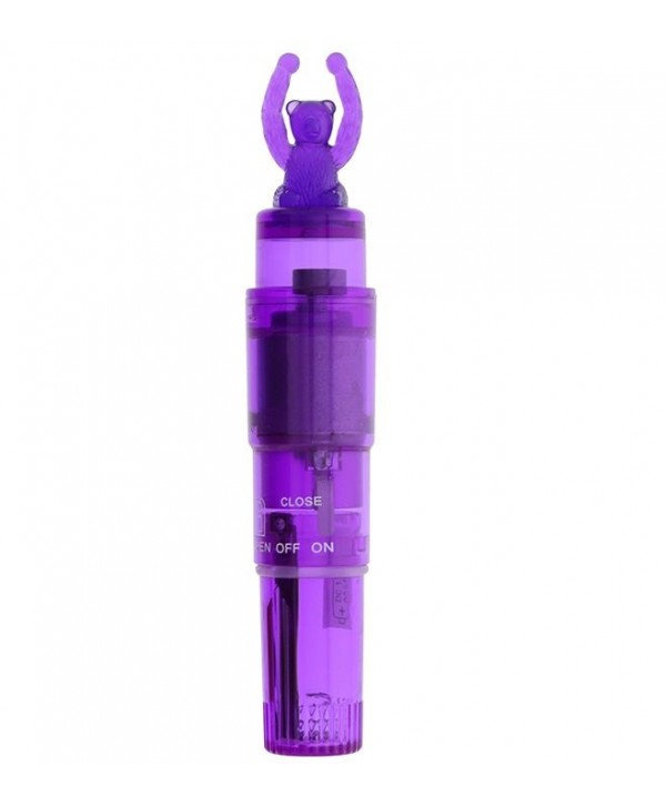 Фиолетовый клиторальный стимулятор-ракета с мишкой GOOD VIBES BEAR VIBRATOR