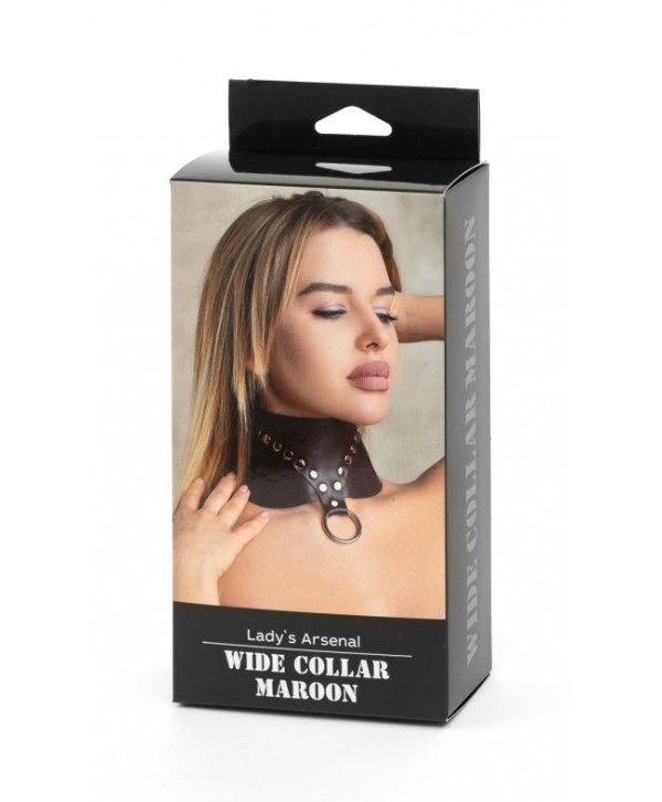 Бордовый широкий ошейник Wide Collar Maroon