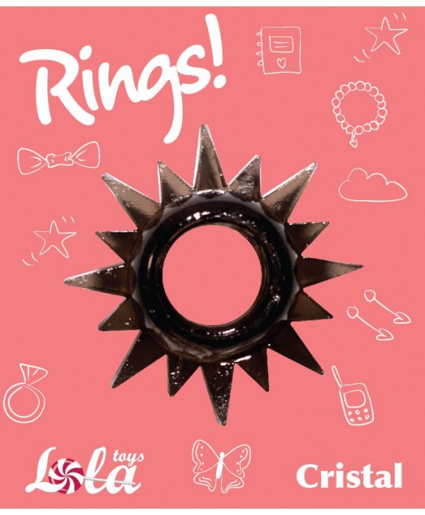Чёрное эрекционное кольцо Rings Cristal