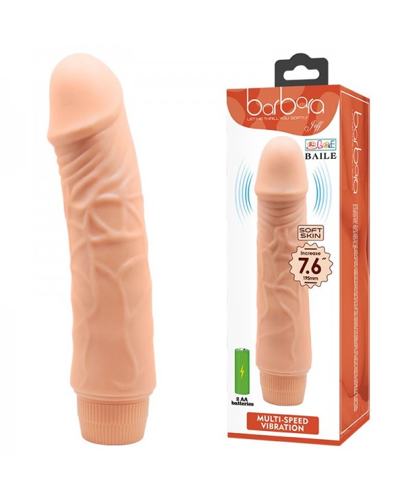 Телесный вибратор-реалистик Jeff - 19,5 см.