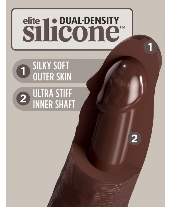 Коричневый фаллоимитатор 8  Silicone Dual Density Cock - 22,8 см.