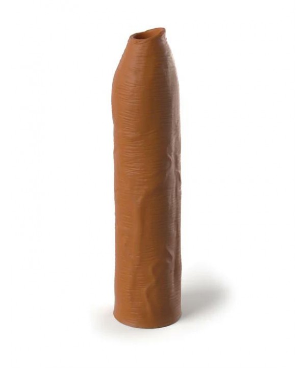 Кофейная насадка-удлинитель Uncut Silicone Penis Enhancer - 17,8 см.