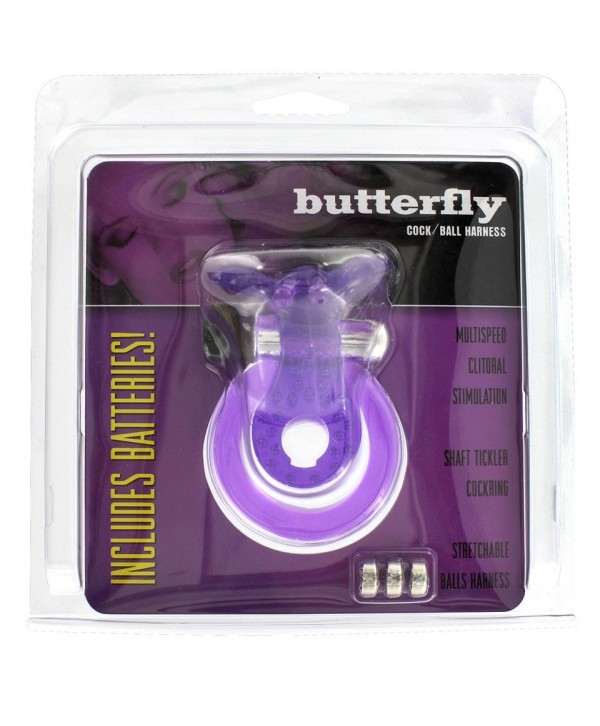 Эрекционное кольцо с вибрацией COCK BALL RING BUTTERFLY JELLY VIBE
