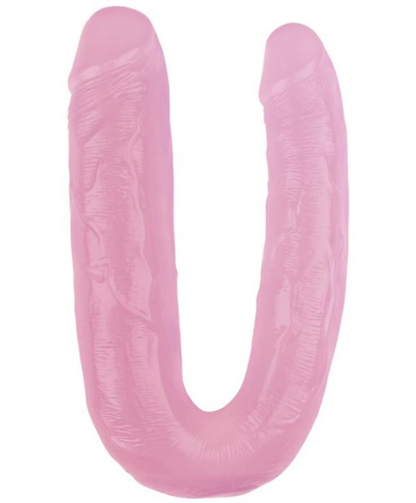 Розовый двусторонний фаллоимитатор 17.7 Inch Dildo - 22,5 см.